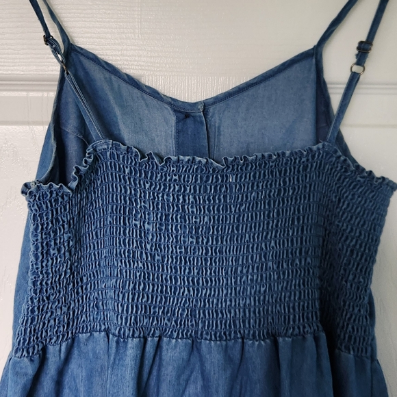 Stretch Denim Sundress with Smocked Back Size S - Picture 3 of 3